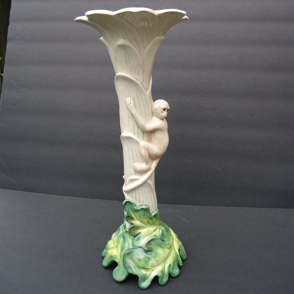 Fitz and Floyd Cape Town MONKEY&PALM CANDLE PILLAR - Picture 2 of 16